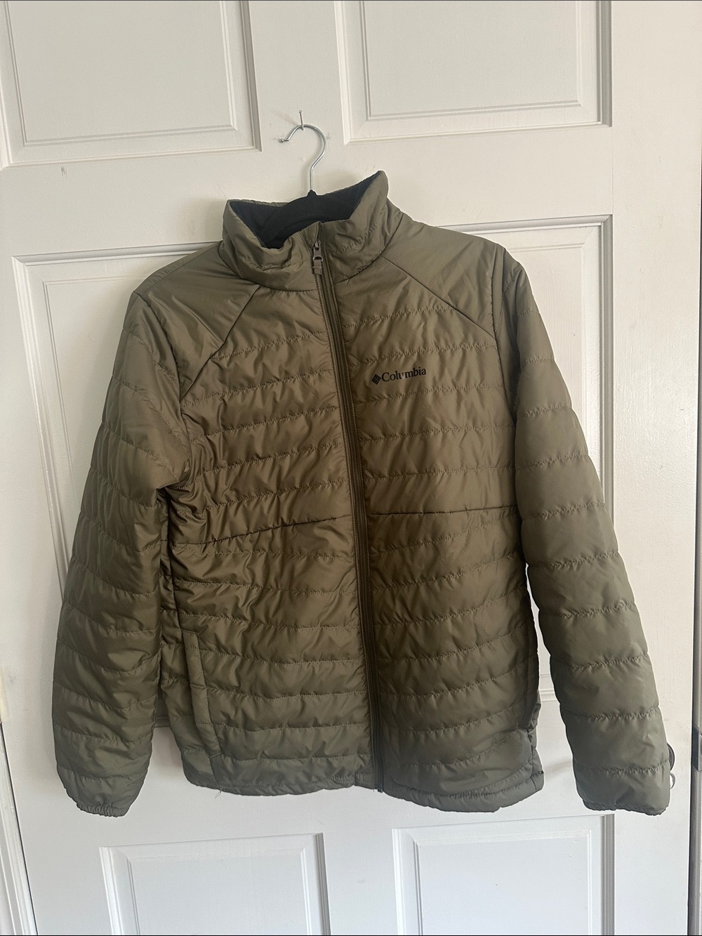 Columbia Olive Green Packable Puffer Jacket Size 18/20 Kids XL